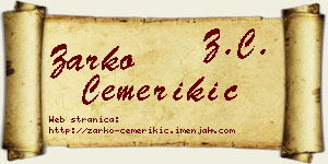 Žarko Čemerikić vizit kartica
